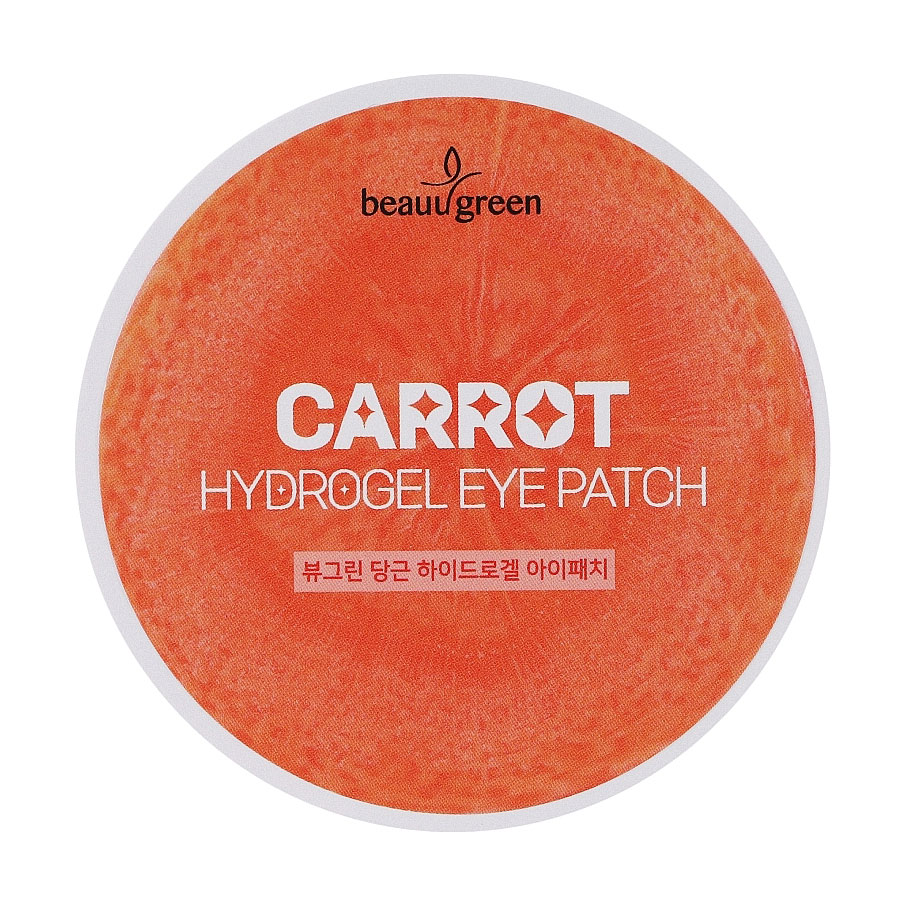 Антиоксидантні гідрогелеві патчі для шкіри навколо очей BeauuGreen Carrot Hydrogel Eye Patch з екстрактом моркви, 60 шт