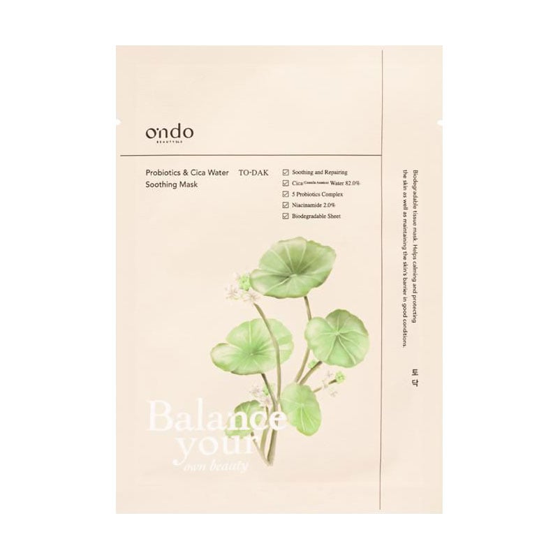 Тканинна маска для обличчя Ondo Beauty 36.5 Probiotics &amp; Cica Water Soothing Mask, 25 мл